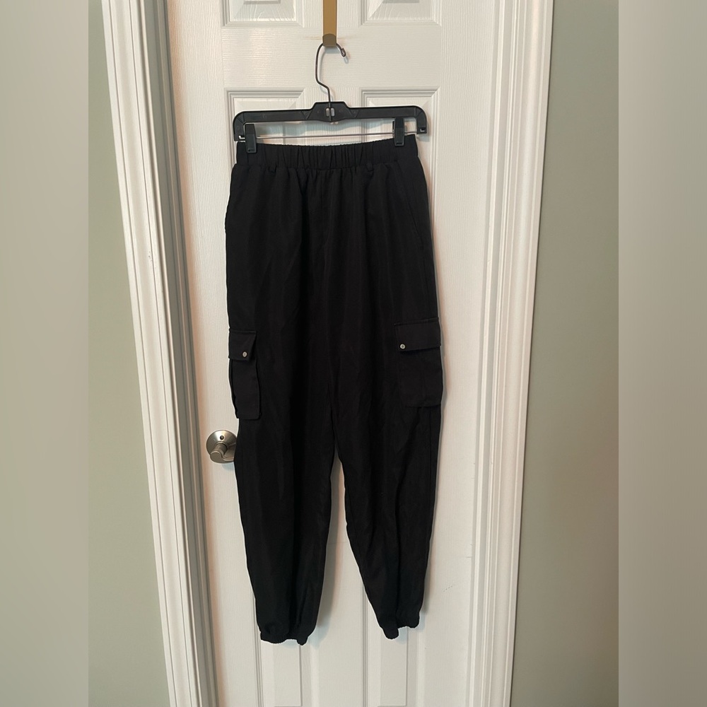 Unbranded Black Cargo Cotton Jogger Pants